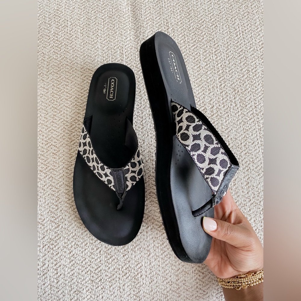 COACH Monogram Flip Flips